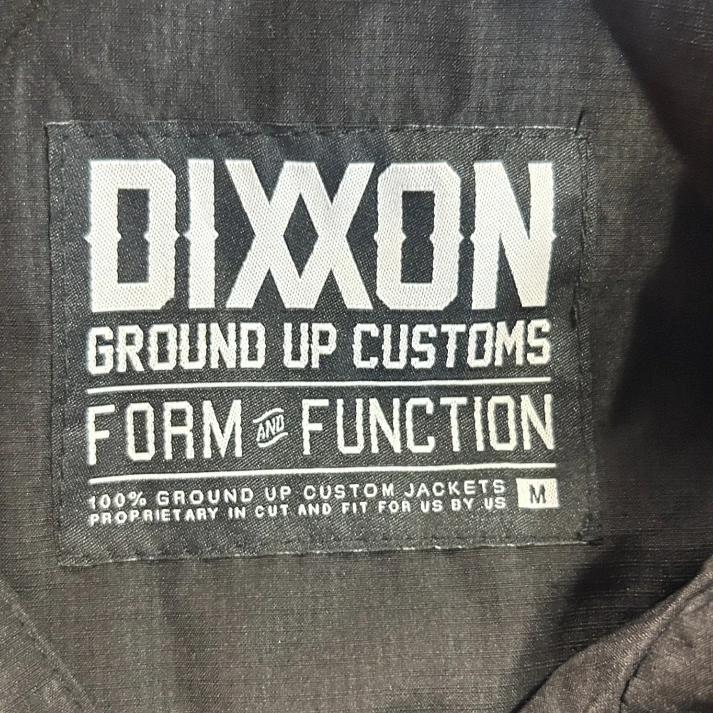 Dixon Ground Up Customs Hooded Windbreaker Jacket Mens M Black Gray Streetwear